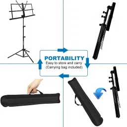 corslet Foldable Music Notation Stand GH 522 Music Stand Adjustable Music Sheet Stand Foldable Music Sheet Stand image 3