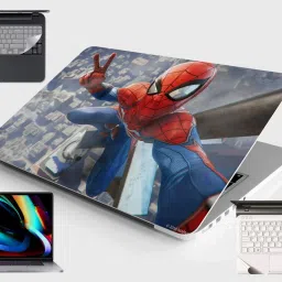 SDM 4in1 spiderman Laptop Skin with Palmrest Skin, Laptop Screen Guard and Key Guard for All Laptop - Notebook Combo Set (Multicolor) Combo Set-image-36