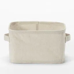 muji Half Rectangular Polyester Linen Soft Box-Small image 2