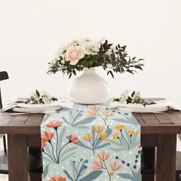 STYBUZZ Blue & Orange Abstract Printed Table Runners image 2