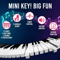 happybive 37-Keys Piano Toy with USB Cable, Microphone & Song Record Features for Kids|36 image 2