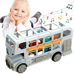 Retro Bus Model Toy Double Decker Bus with Sound and Artificial Wheel Universal-18