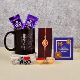 2 Dairy Milk Chocolate 1 Mug 1 Rakhi 1 Keychain 1 Roli Chawal 1 Greeting Card Ceramic Gift Box-26