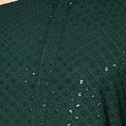 MAAHI FABS Ethnic Motif Embroidered Sequinned Regular Thread Work Cotton Kurta & Churidar image 5
