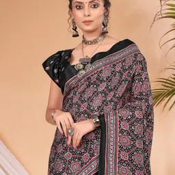 anouk rustic Anouk Ajrak Block Print Saree image 2