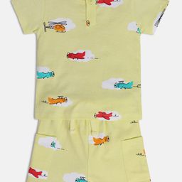 MINI KLUB Boys Printed Pure Cotton T-shirt With Shorts-31