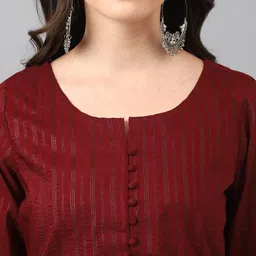 KALINI Striped Regular Thread Work Kurta with Palazzos image 2