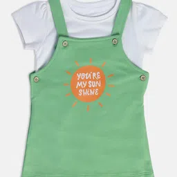 MINI KLUB Infant Girls Printed Cotton Pinafore With T-Shirt-image-30