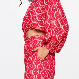 Global Desi Printed Crop Top & Trouser image 3