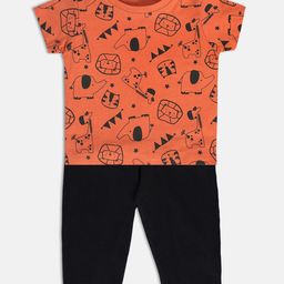 MINI KLUB Infant Boys Printed Pure Cotton T-shirt with Trousers-image-60