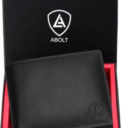 Men Casual Black Genuine Leather RFID Wallet-image-4