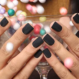 LICK 24 Pcs Acrylic Reusable Stick On False Nails With Application Kit - Maroon image 2