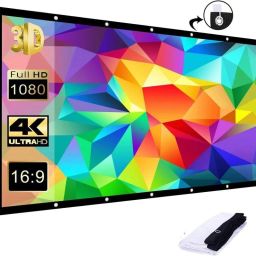 Savsol 84 inch 4K 16:9 Portable Eyelet Foldable for Home Anti-Crease Indoor Outdoor Projector Screen (Width 186 cm x 105 cm Height)-picture-30
