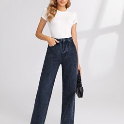 kotty Women Straight Fit High Rise Dark Blue Jeans-picture-11