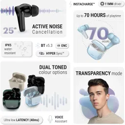 noise Buds VS102 Pro with ANC (25dB), 70 Hours Playtime, and ENC with Quad Mic Bluetooth Headset image 2