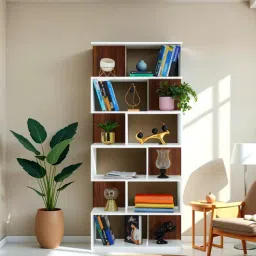 royaloak Misty Bookshelf For Home Engineered In White-picture-16