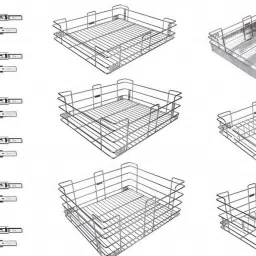 Stainless Steel Wire Modular Kitchen Basket(15X20 6 PC + Channel 20" 6 SET) Stainless Steel Kitchen Trolley-image-62