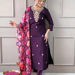 Rayon Slub Women Kurti With Bottomwear-image-45