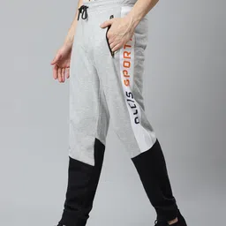 Alcis Men Grey & Black Colourblocked Joggers-image-30