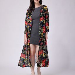 SCORPIUS Printed Georgette Open Front Longline Shrug image 5
