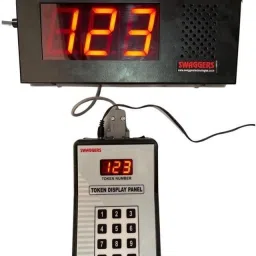 kk mart Token Display System With Ding Dong Sound 3 Digit For Hospital, Bank Indoor PA System image 2