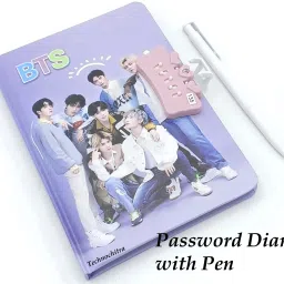 Rockstars Printed Password Secret Lock Diary with Ball Pen A5 Diary Single 80 Pages-22
