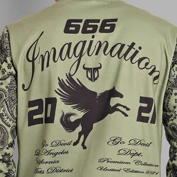 GO DEVIL Graphic Printed Mandarin Collar Bomber Jacket image 2