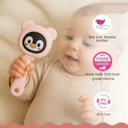 beeby Silicone Rattle Teether | BPA-Free for Easy Teething | Jhunjuna 3 to 24 Months Teether image 4