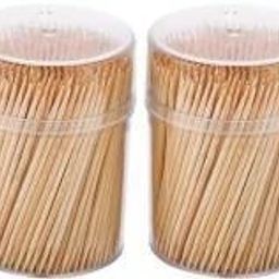 Bamboo Wooden Toothpicks Wood Round Toothpicks in Plastic Storage Holder| Sturdy for Party, Olive, Fruit, Teeth Cleaning Toothpicks pack of 850 sticks-picture-16