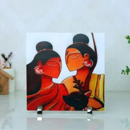 posh n plush Radha Krishna Multicolour Marble Showpiece-picture-30
