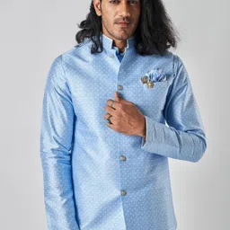 Bubber Blu Printed Mandarin Collar Nehru Jacket image 2
