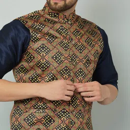 Kaifoo Men Multi Printed Nehru Jackets image 5