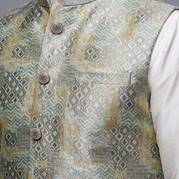 MAAHI FABS Abstract Printed Woven Nehru Jacket image 4