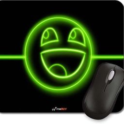 FirseBUY Designer Mousepad, Smiley Face Printed 18cm X 22cm Non Slip Base Mousepad-image-2