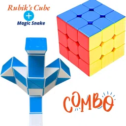 zesthome Combo Set of Rubik's Cube 3x3 & Magic Snake Cube, Brain Teaser Toy Set for all image 2