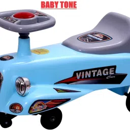 VINTAGE BABY SWING CAR, MADE IN INDIA, LIGHT & MUSIC, ZIG ZAG MOVEMENT-image-4
