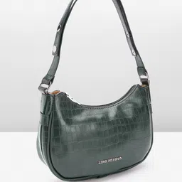 Lino Perros Croc-Textured Structured Baguette Bag image 3