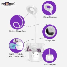 pick ur needs Study Table Lamp Rechargeable Touch On/Off Switch LED Desk Lamp (5 IN 1) Study Lamp image 2