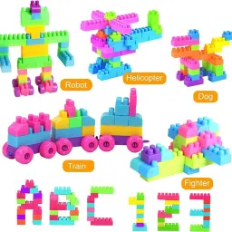 jamfro Building Blocks with Wheel/Smart Activity Train Blocks For Kids 51+pcs image 2