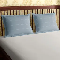 Blue Geometric 300TC Cotton 27 x 18 Inches Pillow Covers (Pack of 2) by Petal Home-picture-38