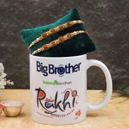 Designer rakhi coffee mug| rakhi gift for brother Mauli Thread Mug Set-image-55