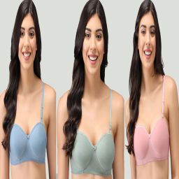 Pack of 3 Women T-Shirt Lightly Padded Bra-image-89