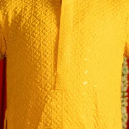 VASTRAMAY Boys Ethnic Motifs Embroidered Regular Sequinned Kurta With Pyjamas image 4