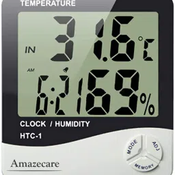 Imported Humidity Meter HTC Clock High Accuracy LCD Display Thermometer Hygrometer Thermometer All-in-One Digital Moisture Measurer All-in-One Digital Moisture Measurer-4