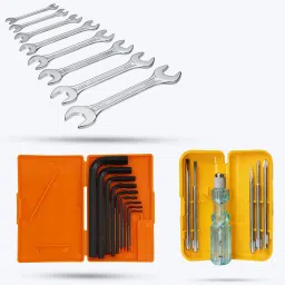 HGCM334M1 9Pcs Allen Key with 8Pcs Double Open End Wrench and 5in1 Screwdriver Allen Key Set-4