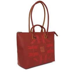 EUME Red Printed Oversized Structured Shoulder Bag image 3