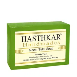 Hasthkar Set of 4 Handmade Neem Tulsi Soap with Glycerin & Coconut Oil - 125 g Each image 5