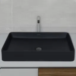 Ceramic Basin for Bathroom/Table Top Ceramic Basin/Washbasin for Bathroom (APS-SLATE-NS-BLACK) Table Top Basin-image-7