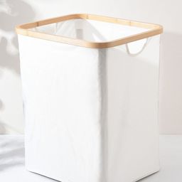 Kuber Industries Beige & White Foldable Laundry Bag image 5