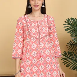 KALINI Ethnic Motifs Printed Sequinned Pure Cotton Kurta with Trousers & With Dupatta image 5